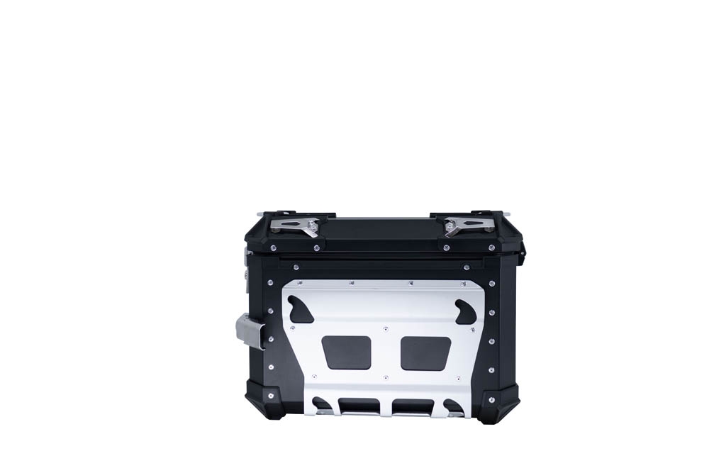GPR TECH compatible con  Benelli Trk 502 2017/2020 e4 Par de maletas laterales en aluminio color negro con portaequipajes específico Capacidad 38 LT. + 38 LT.