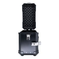 GPR TECH compatible con  Benelli Trk 502 2017/2020 e4 Par de maletas laterales en aluminio color negro con portaequipajes específico Capacidad 38 LT. + 38 LT.
