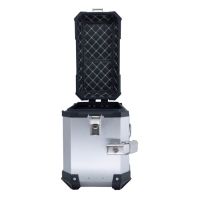 GPR TECH compatible con  Benelli Trk 502 2017/2020 e4 Par de maletas laterales en aluminio color plata con portaequipajes específico Capacidad 38 LT. + 38 LT.