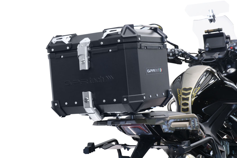 Baúl GPR TECH compatible con  Zontes 350 T1 ADV 2022/2024 e5 Baúl Alpi-Tech en aluminio, color negro con placa específica incluida Capacidad Litros 35