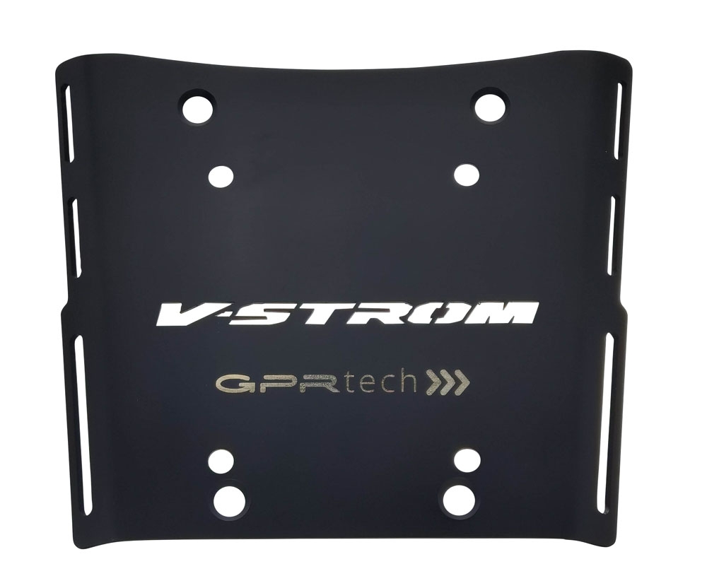 GPR TECH compatible con  Suzuki V-Strom Dl 650 2012/2016 e3 Placa de fijación específica Top Case ALPITECH 35 LT compatible con portaequipajes original, fabricada en acero inoxidable con 4 puntos de anclaje