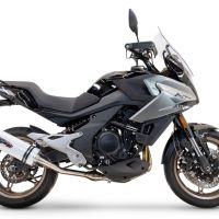 Escape compatible con Cf Moto 700 Mt 2023-2024, Albus Ceramic, Escape homologaedo, legal para mercados fuera de la UE, incluido tubo de enlace y db killer extraíble 