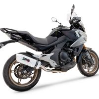 Escape compatible con Cf Moto 700 Mt 2023-2024, Albus Ceramic, Escape homologaedo, legal para mercados fuera de la UE, incluido tubo de enlace y db killer extraíble 