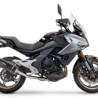 Escape compatible con Cf Moto 700 Mt 2023-2024, Furore Nero, Escape homologaedo, legal para mercados fuera de la UE, incluido tubo de enlace y db killer extraíble 