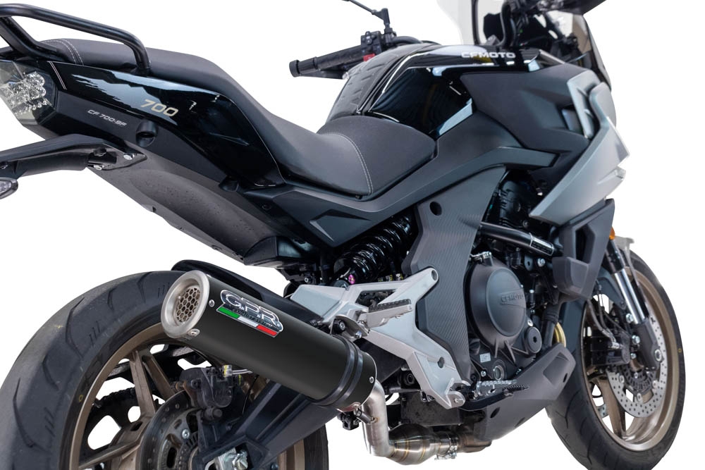 Escape compatible con Cf Moto 700 Mt 2023-2024, M3 Black Titanium, Escape homologado para mercados fuera de la UE 
