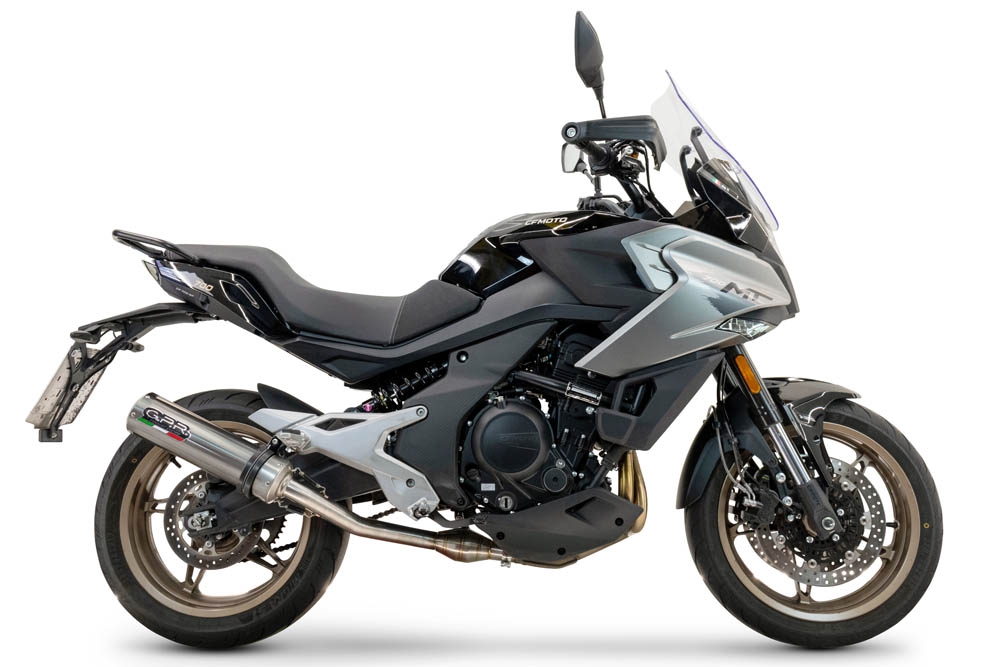 Escape compatible con Cf Moto 700 Mt 2023-2024, M3 Inox , Escape homologaedo, legal para mercados fuera de la UE, incluido tubo de enlace y db killer extraíble 