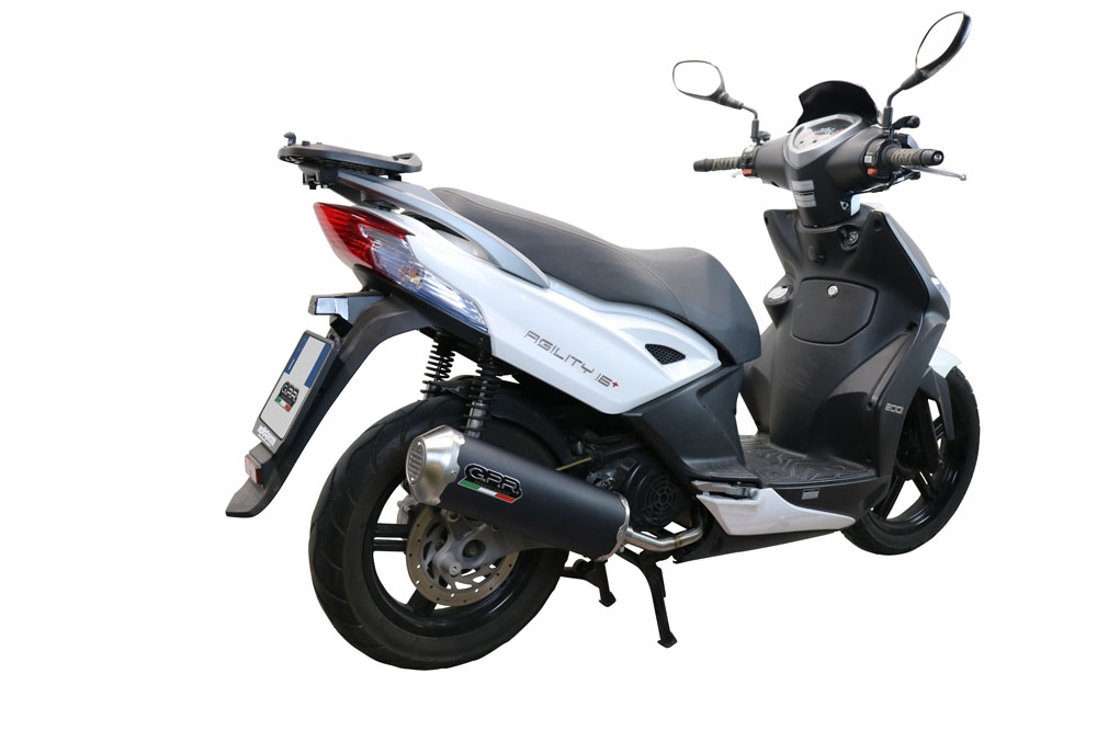 Escape compatible con Kymco Agility 200 - I.E. R16 - Plus 2010-2014, Evo4 Road, Escape completo homologado y legal, incluido db killer extraíble 