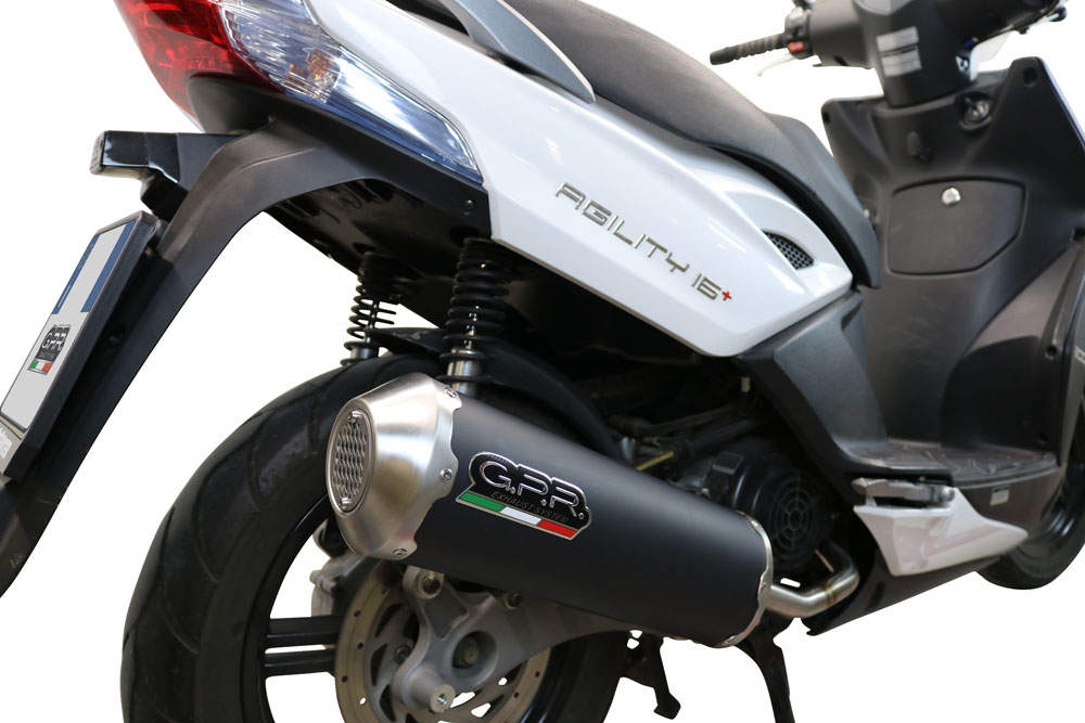 Escape compatible con Kymco Agility 200 - I.E. R16 - Plus 2010-2014, Evo4 Road, Escape completo homologado y legal, incluido db killer extraíble 