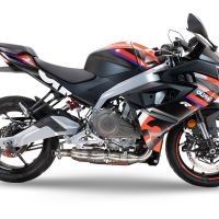 Escape compatible con Aprilia RS 457 2024-2025, Ghost Inox, Escape completo, no legal para países de la UE, con db killer extraíble 