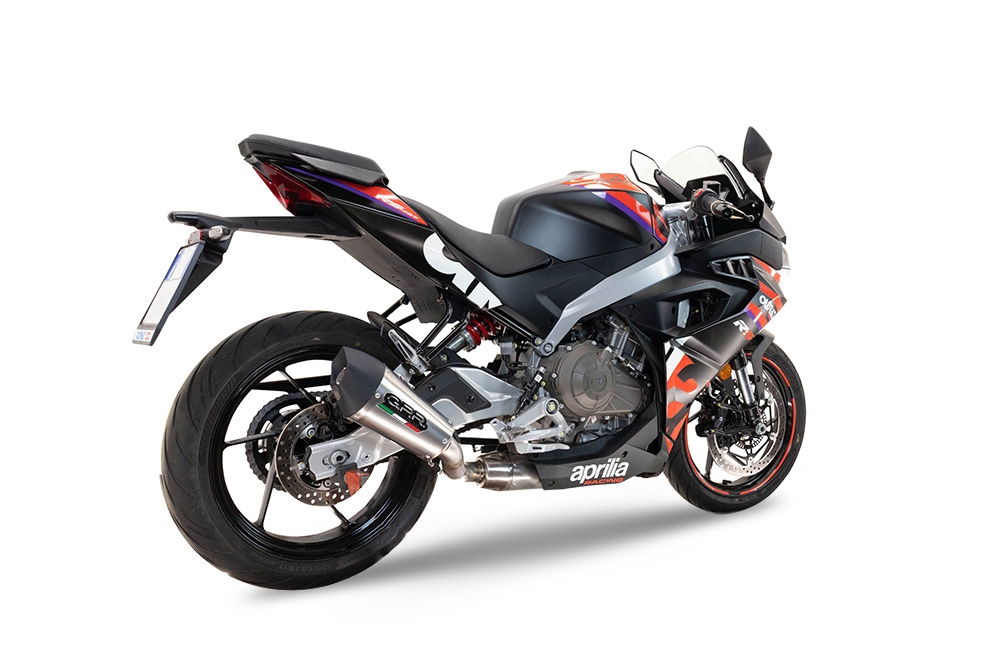 GPR escape compatible con  Aprilia RS 457 2024-2025, New Grand Prix Evo Titanium, Escape completo racing, incluyendo colector y db killer desmontable, sin homologación 