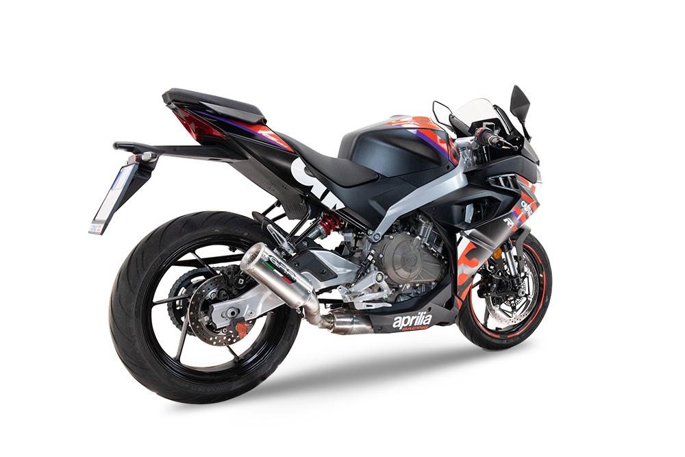 Escape compatible con Aprilia RS 457 2024-2025, M3 Inox , Escape completo, no legal para países de la UE, con db killer extraíble 