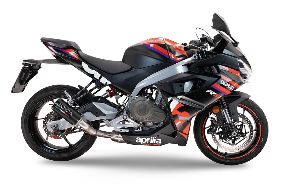 GPR escape compatible con  Aprilia RS 457 2024-2025, M3 Black Titanium, Escape completo, no legal para países de la UE, con db killer extraíble 
