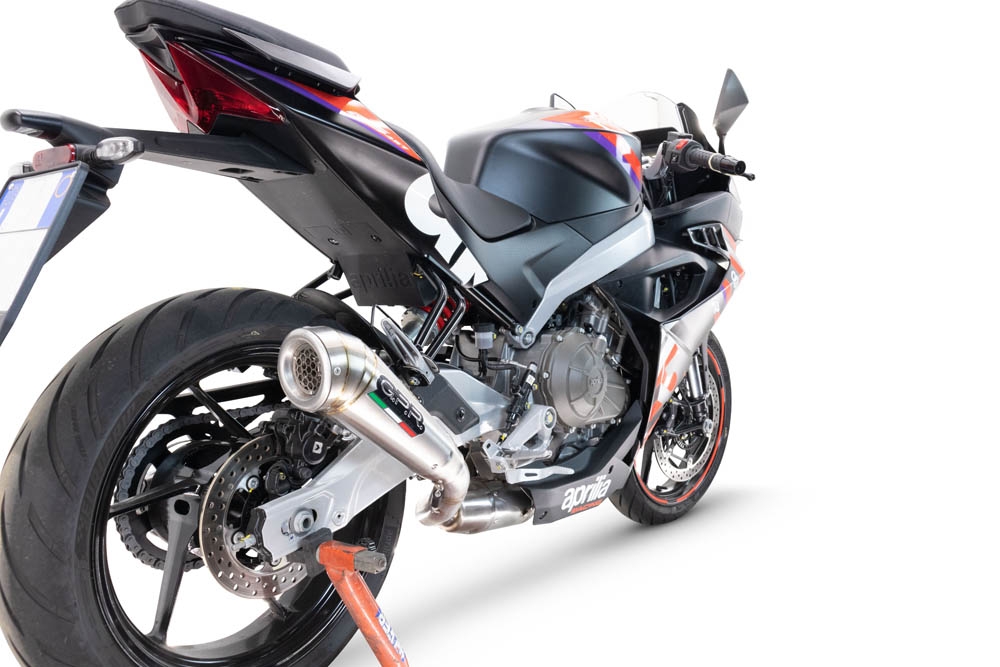 Escape compatible con Aprilia RS 457 2024-2025, Powercone Evo, Escape completo, no legal para países de la UE, con db killer extraíble 