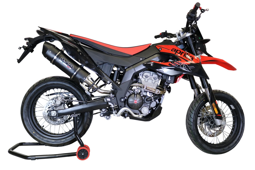 GPR escape compatible con  Aprilia Sx 125 2018-2020, Furore Evo4 Poppy, Escape homologado, legal, con db killer extraíble, tubo de conexión y catalizador 