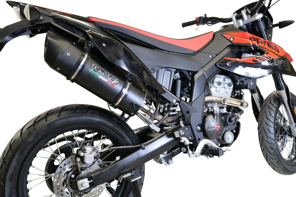 GPR escape compatible con  Aprilia Sx 125 2018-2020, Furore Evo4 Nero, Escape homologado, legal, con db killer extraíble, tubo de conexión y catalizador 