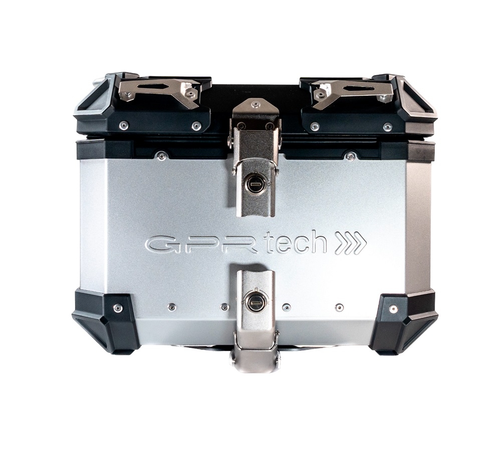 Baúl GPR TECH compatible con  Bmw G 310 Gs 2022/2024 e5 Baúl Alpi-Tech en aluminio color plata con placa específica incluida Capacidad Litros 26