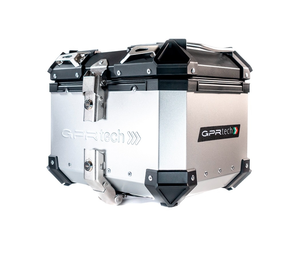 Baúl GPR TECH compatible con  Bmw G 310 Gs 2022/2024 e5 Baúl Alpi-Tech en aluminio color plata con placa específica incluida Capacidad Litros 26