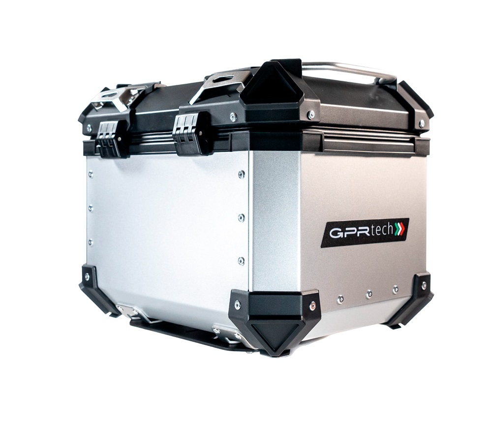 Baúl GPR TECH compatible con  Bmw G 310 Gs 2022/2024 e5 Baúl Alpi-Tech en aluminio color plata con placa específica incluida Capacidad Litros 26