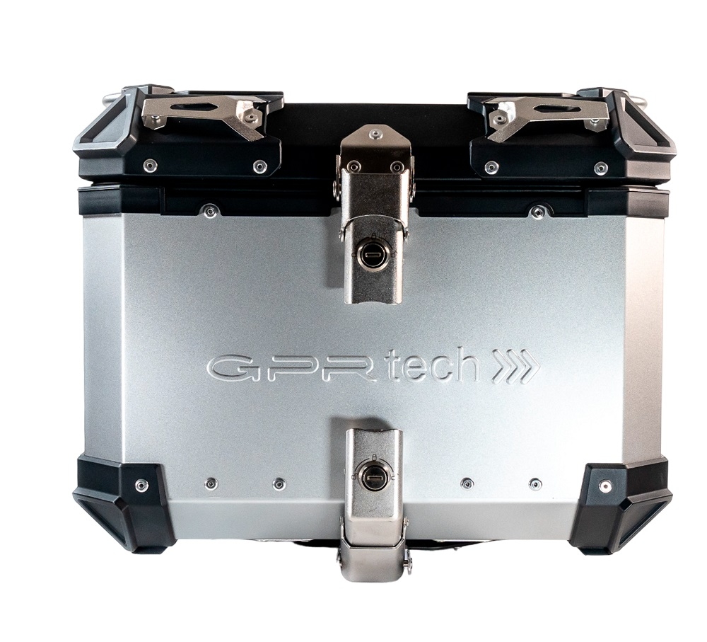 GPR TECH compatible con  Bmw F 650 Gs 2004/2013 Baúl Alpi-Tech en aluminio color plata con placa específica incluida Capacidad Litros 35