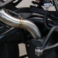 Escape compatible con Benelli 752 S 2022-2024, M3 Black Titanium, Escape legal, homologado, silenciador con db killer desmontable y tubo de conexión específico 