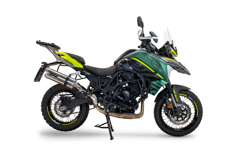 Escape compatible con Benelli Trk 702 X 2023-2024, Dual Inox, Escape legal, homologado, silenciador con db killer desmontable y tubo de conexión específico 