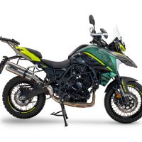Escape compatible con Benelli Trk 702 X 2023-2024, Dual Inox, Escape legal, homologado, silenciador con db killer desmontable y tubo de conexión específico 