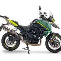 GPR escape compatible con  Benelli Trk 702  2023-2024, New Grand Prix Evo Titanium, Escape homologaedo, legal para mercados fuera de la UE, incluido tubo de enlace y db killer extraíble 