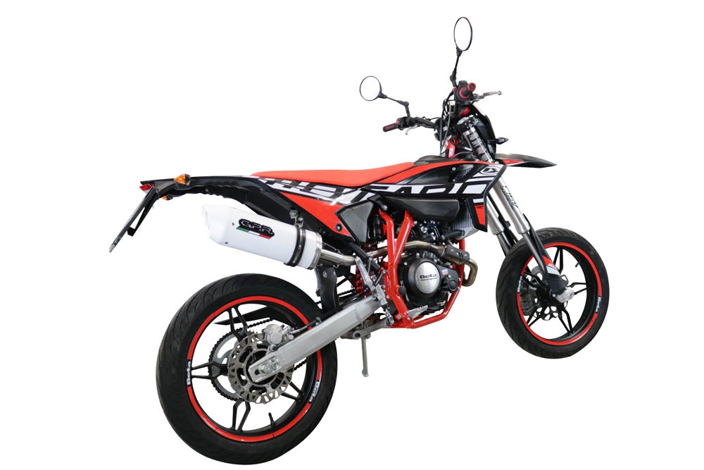 Escape compatible con Beta RR 125 4T Motard 2021-2024, Albus Evo4, Escape homologaedo, legal para mercados fuera de la UE, incluido tubo de enlace y db killer extraíble 