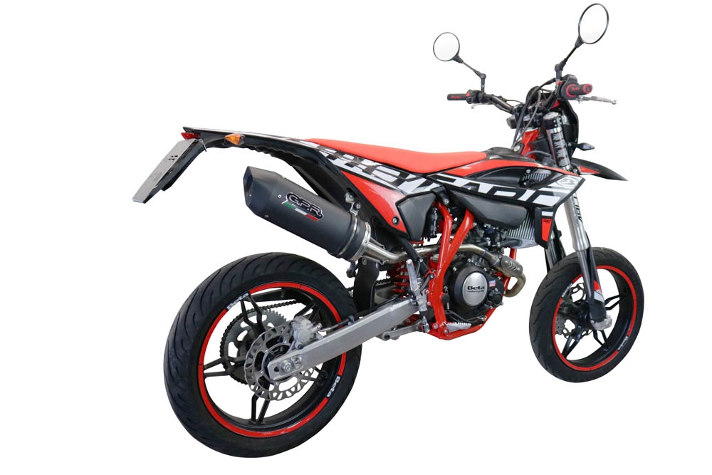 Escape compatible con Beta RR 125 4T Enduro 2021-2024, Furore Evo4 Nero, Escape homologaedo, legal para mercados fuera de la UE, incluido tubo de enlace y db killer extraíble 