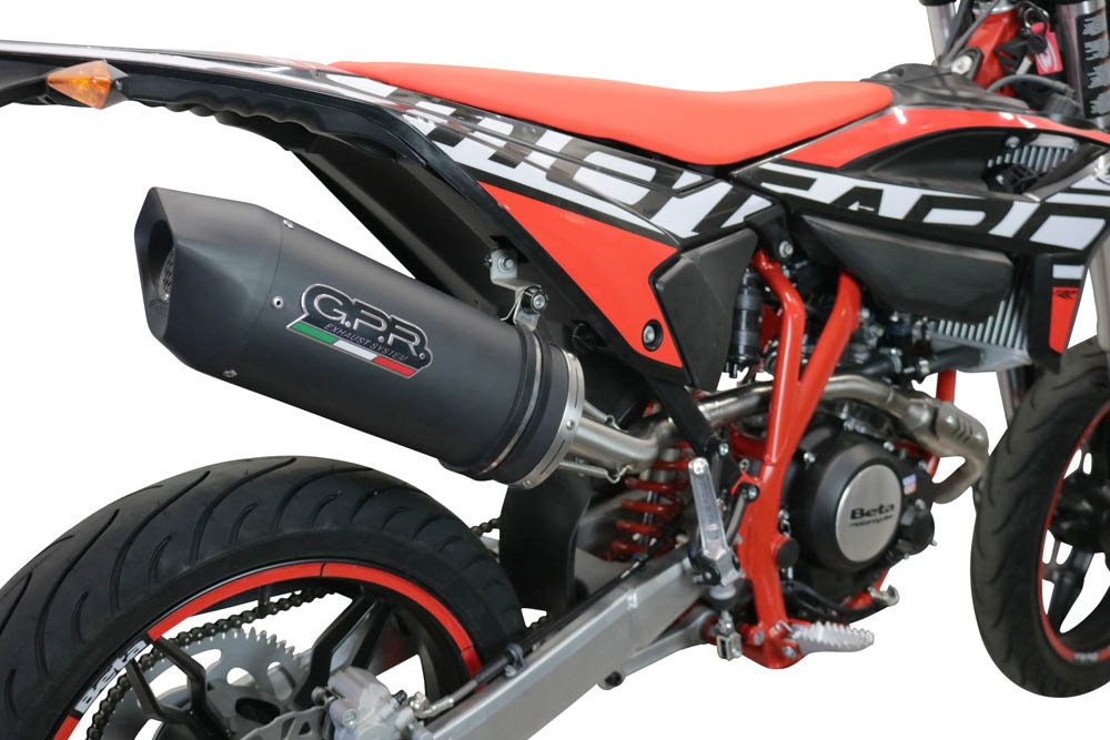 Escape compatible con Beta RR 125 4T Enduro 2021-2024, Furore Evo4 Nero, Escape homologaedo, legal para mercados fuera de la UE, incluido tubo de enlace y db killer extraíble 