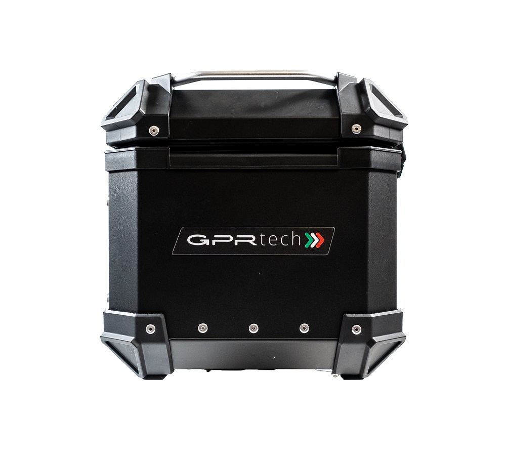 Baúl GPR TECH compatible con  Bmw G 310 Gs 2022/2024 e5 Baúl Alpi-Tech en aluminio, color negro con placa específica incluida Capacidad Litros 26