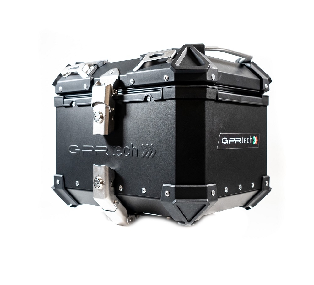 Baúl GPR TECH compatible con  Bmw G 310 Gs 2022/2024 e5 Baúl Alpi-Tech en aluminio, color negro con placa específica incluida Capacidad Litros 26