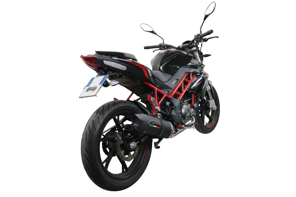 Escape compatible con Benelli Bn 125 2018-2020, Furore Evo4 Nero, Escape completo, no legal para países de la UE, con db killer extraíble 