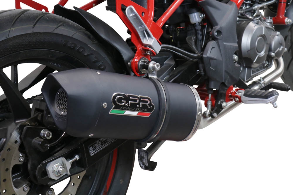 Escape compatible con Benelli Bn 125 2018-2020, Furore Evo4 Nero, Escape completo, no legal para países de la UE, con db killer extraíble 