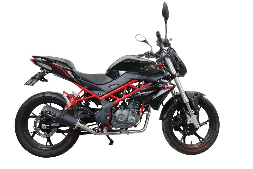 Escape compatible con Benelli Bn 125 2018-2020, M3 Black Titanium, Escape completo, no legal para países de la UE, con db killer extraíble 