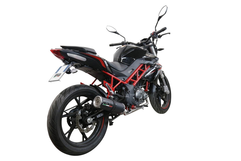 Escape compatible con Benelli Bn 125 2018-2020, M3 Black Titanium, Escape completo, no legal para países de la UE, con db killer extraíble 