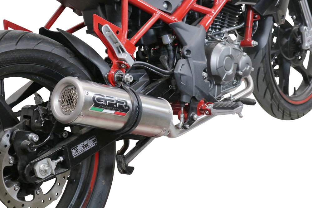 Escape compatible con Benelli Bn 125 2021-2024, M3 Inox , Escape completo, no legal para países de la UE, con db killer extraíble 