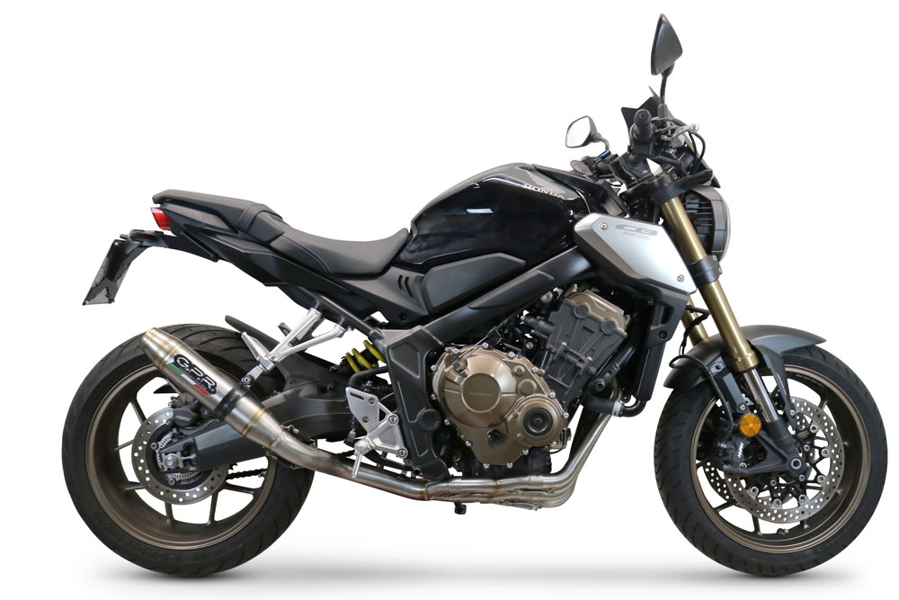 Escape compatible con Honda Cb 650 F 2014-2016, Deeptone Inox, Escape completo homologado y legal, incluido db killer extraíble 