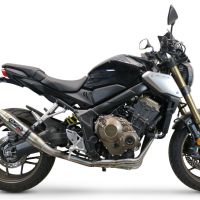 Escape compatible con Honda Cb 650 F 2014-2016, Deeptone Inox, Escape completo homologado y legal, incluido db killer extraíble 