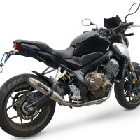 Escape compatible con Honda Cb 650 F 2014-2016, Deeptone Inox, Escape completo homologado y legal, incluido db killer extraíble 