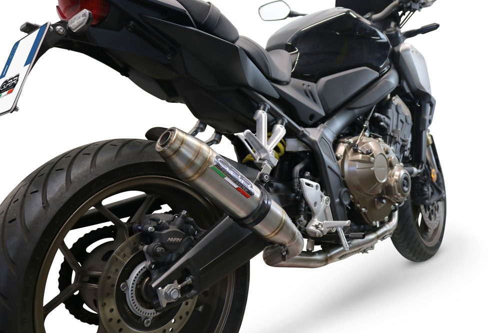 Escape compatible con Honda Cb 650 F 2014-2016, Deeptone Inox, Escape completo homologado y legal, incluido db killer extraíble 