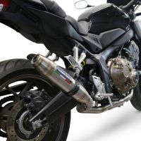 Escape compatible con Honda Cb 650 F 2014-2016, Deeptone Inox, Escape completo homologado y legal, incluido db killer extraíble 