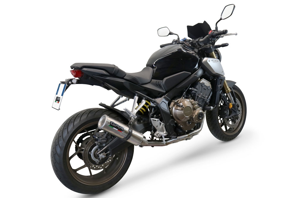 Escape compatible con Honda Cb 650 F 2019-2022, M3 Inox , Escape completo, no legal para países de la UE, con db killer extraíble 