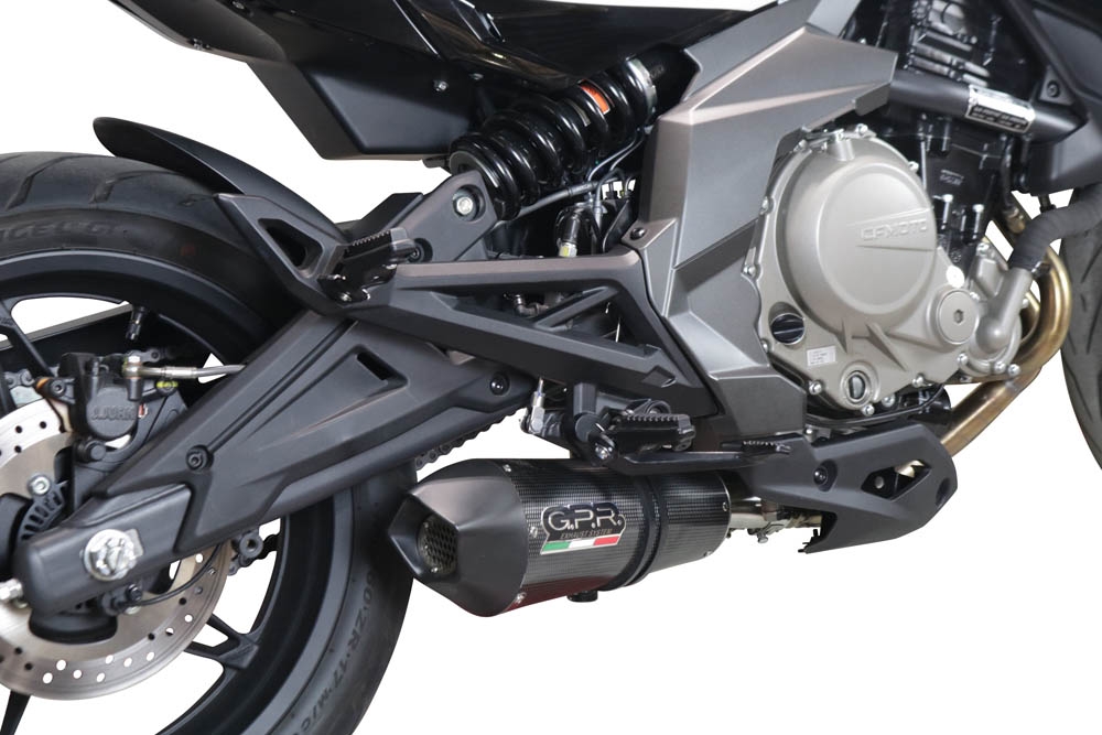 Escape compatible con Cf Moto 400 NK 2019-2020, Gpe Ann. Poppy, Escape homologaedo, legal para mercados fuera de la UE, incluido tubo de enlace y db killer extraíble 