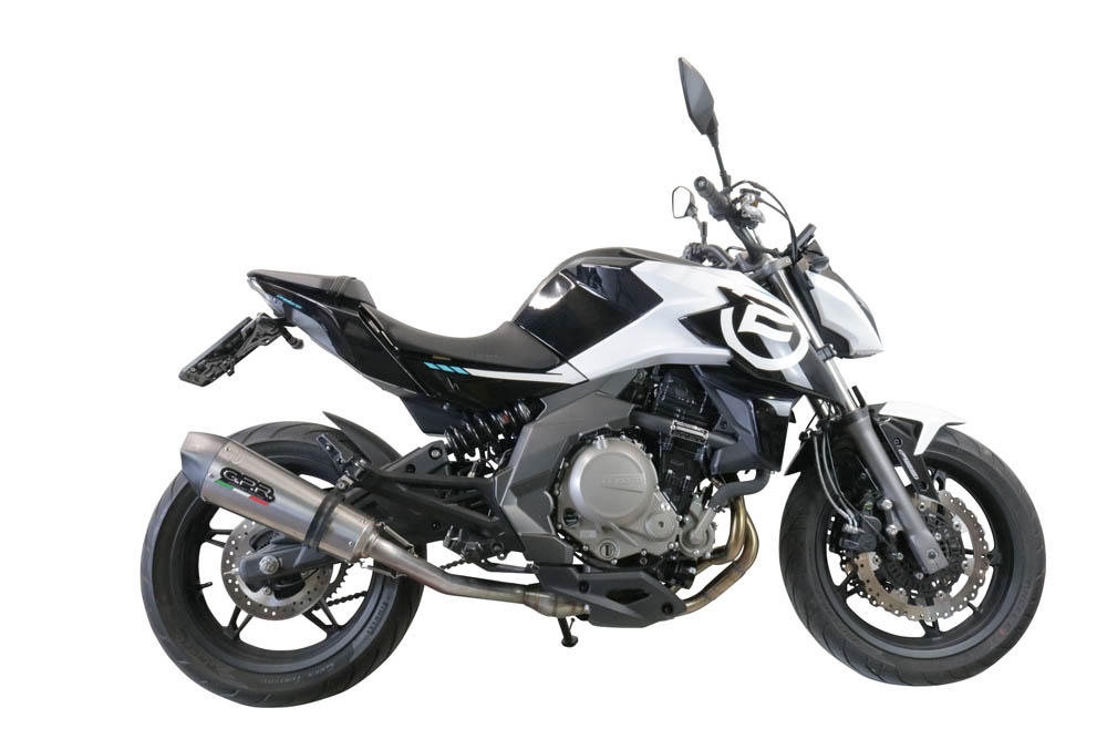 GPR escape compatible con  Cf Moto 400 NK 2019-2020, New Grand Prix Evo Titanium, Escape legal, homologado, silenciador con catalizador, db killer desmontable y tubo de conexión específico 