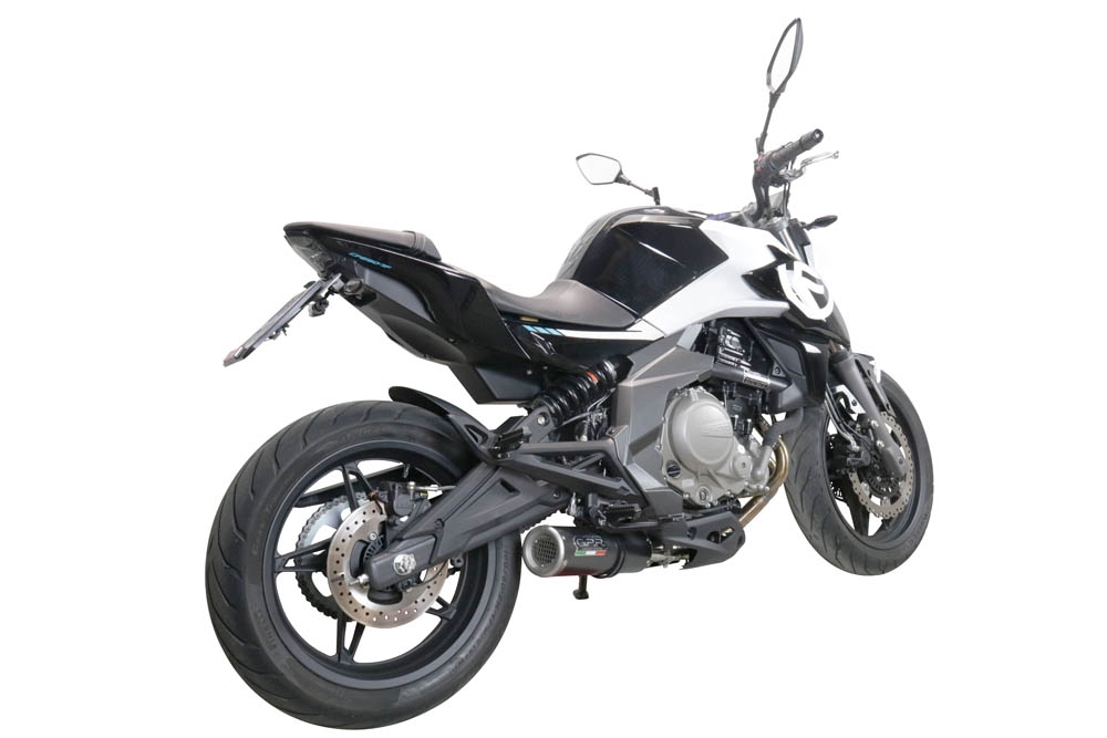 Escape compatible con Cf Moto 650 Mt 2021-2024, M3 Black Titanium, Escape homologado para mercados fuera de la UE 