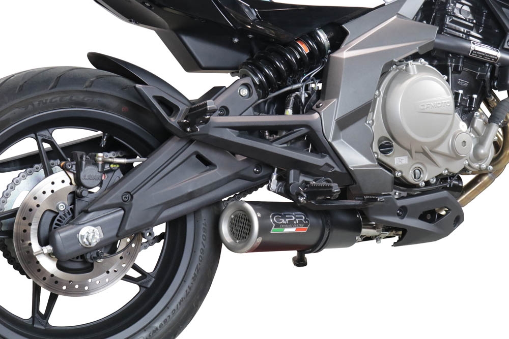 Escape compatible con Cf Moto 650 Mt 2021-2024, M3 Black Titanium, Escape homologado para mercados fuera de la UE 