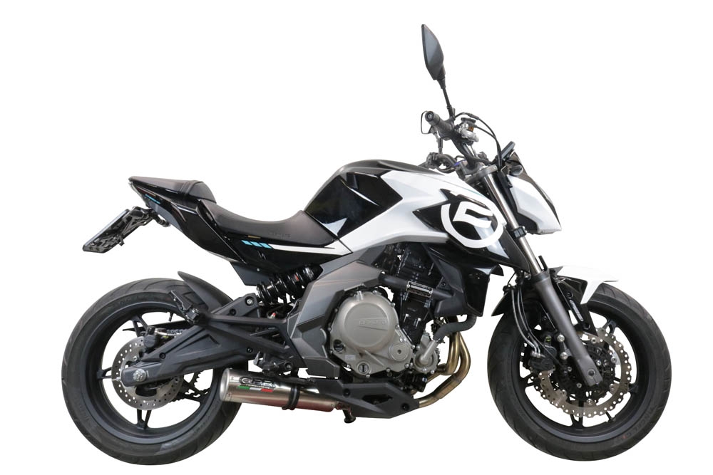 Escape compatible con Cf Moto 650 Mt 2021-2024, M3 Inox , Escape homologaedo, legal para mercados fuera de la UE, incluido tubo de enlace y db killer extraíble 
