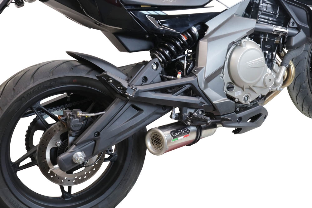 Escape compatible con Cf Moto 650 Mt 2021-2024, M3 Inox , Escape homologaedo, legal para mercados fuera de la UE, incluido tubo de enlace y db killer extraíble 