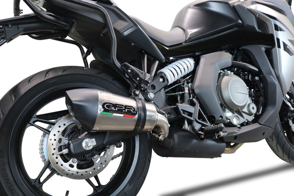 Escape compatible con Cf Moto 650 Gt 2022-2024, GP Evo4 Titanium, Escape legal, homologado, silenciador con db killer desmontable y tubo de conexión específico 